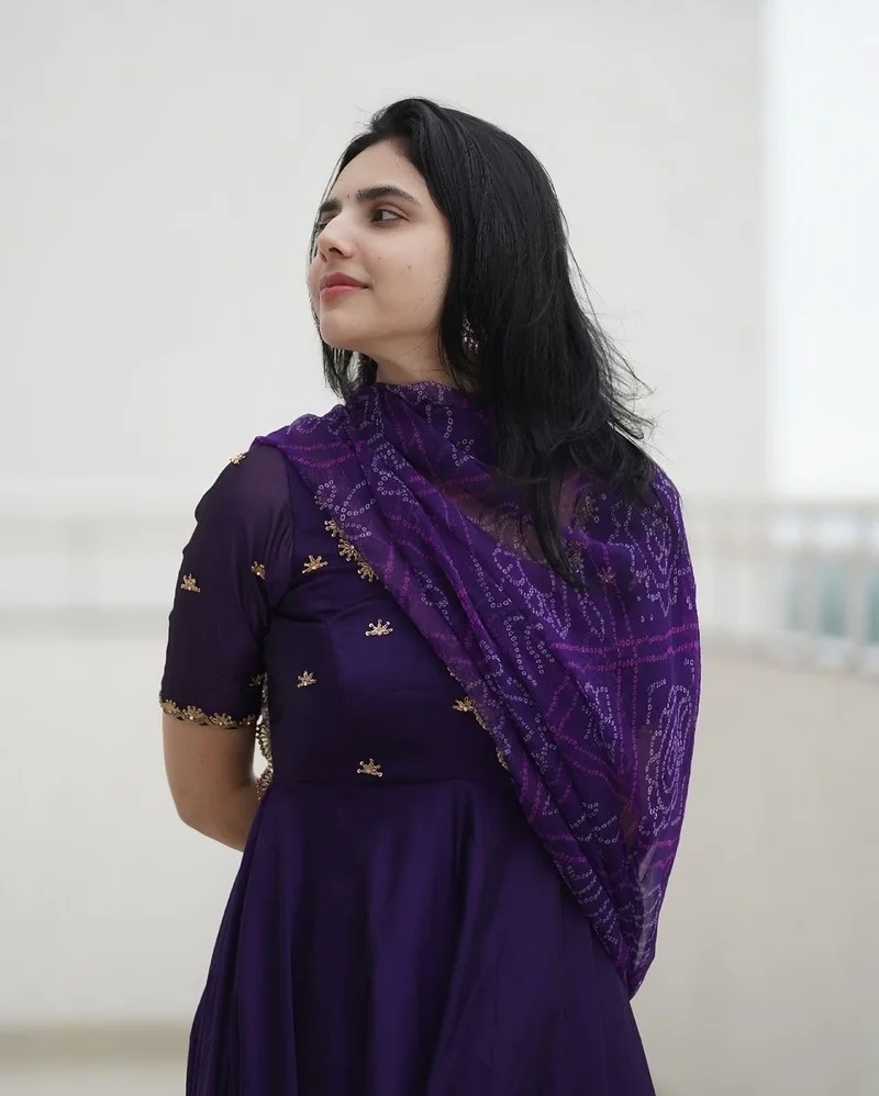 GoSriKi  GoSriKi Women's Rayon Blend Anarkali Embroidered Kurta with Pant & Dupatta (Gumsum Begani-GS_XXL_Begani_XX-Large) for Women | Best Price UAE